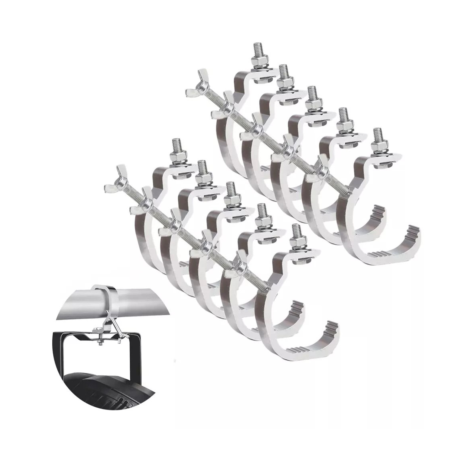 SET HERRAMIENTAS GANCHO 10 PIEZAS TRUSS ALUMINIO ILUMINACION PROYECTOR LUZ ESCENARIO - 1