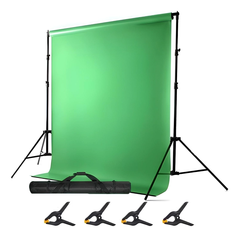 SET FONDO CHROMA VERDE 2X3 METROS + TRIPODES + BOLSO, TELON - LISA - NO APLICA - 1