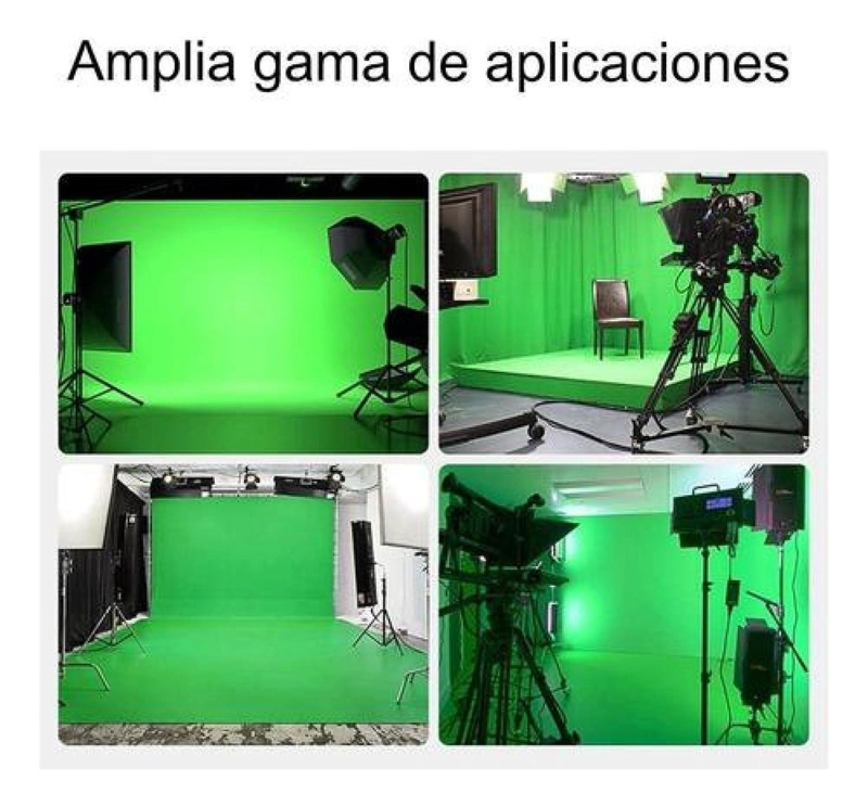 SET FONDO CHROMA VERDE 2X3 METROS + TRIPODES + BOLSO, TELON - LISA - NO APLICA - 8