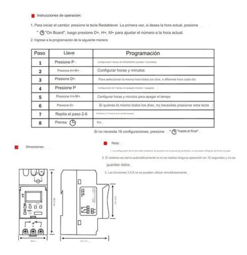 TIMER DIN AUTOMATICO PROGRAMABLE DIGITAL TEMPORIZADOR 220V - 6
