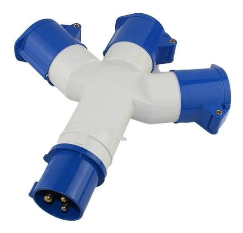 TOMA BLANCO HEMBRA ENCHUFE INDUSTRIAL DERIVACIÓN MÚLTIPLE 220V 2P+T - 1