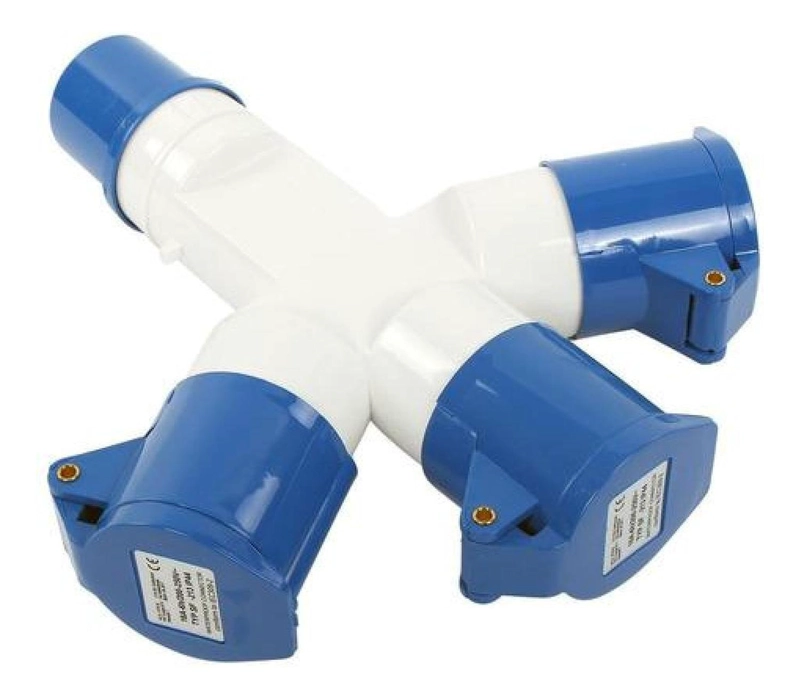 TOMA BLANCO HEMBRA ENCHUFE INDUSTRIAL DERIVACIÓN MÚLTIPLE 220V 2P+T - 3