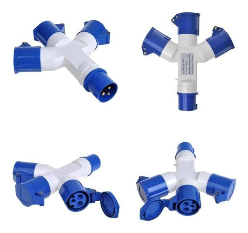 TOMA BLANCO HEMBRA ENCHUFE INDUSTRIAL DERIVACIÓN MÚLTIPLE 220V 2P+T - 6