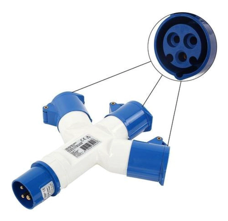 TOMA BLANCO HEMBRA ENCHUFE INDUSTRIAL DERIVACIÓN MÚLTIPLE 220V 2P+T - 7
