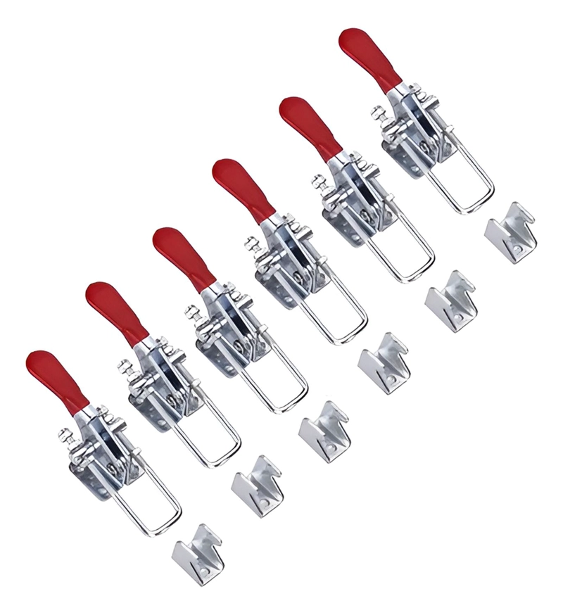 SET HERRAMIENTAS ABRAZADERAS 6 PIEZAS SUJETADORAS PALANCA LIBERACION RAPIDA 160 KG - 1