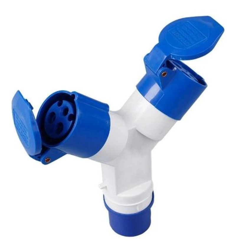 ENCHUFE INDUSTRIAL TOMA HEMBRA DERIVACIÓN DUAL 220 V 2P+T - 1