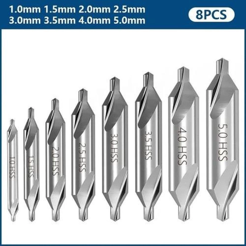 SET HERRAMIENTAS BROCAS 8 PIEZAS 1-8 MM CENTRO PERFORACION METAL HSS - 3
