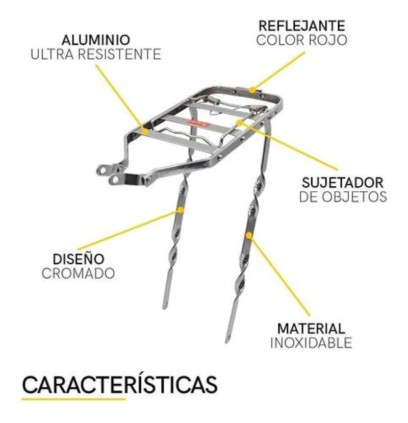 PARRILLA TRASERA BICICLETA MTB 26 TRANSPORTE ALFORJA ACERO - 4