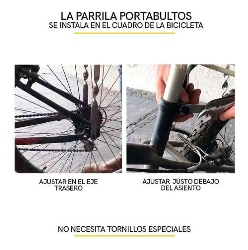 PARRILLA TRASERA BICICLETA MTB 26 TRANSPORTE ALFORJA ACERO - 5