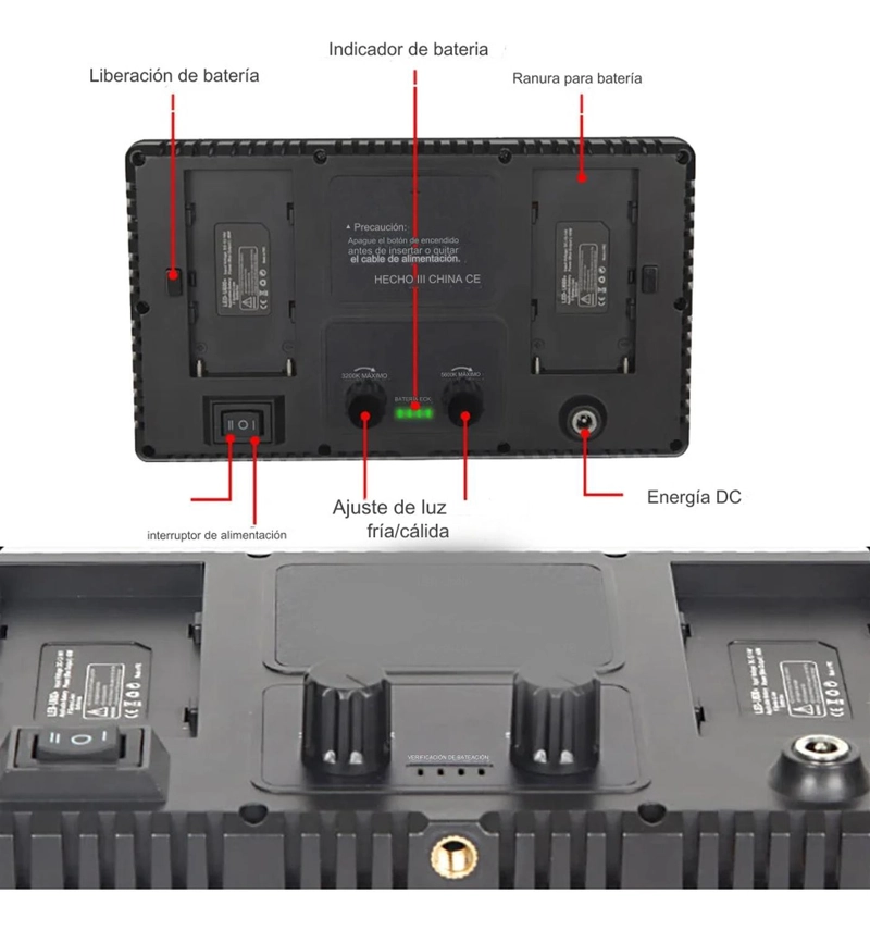 POTENTE PANEL LUZ LED U800 + 2 BATERIAS + TRIPODE FOTOGRAFIA - 9