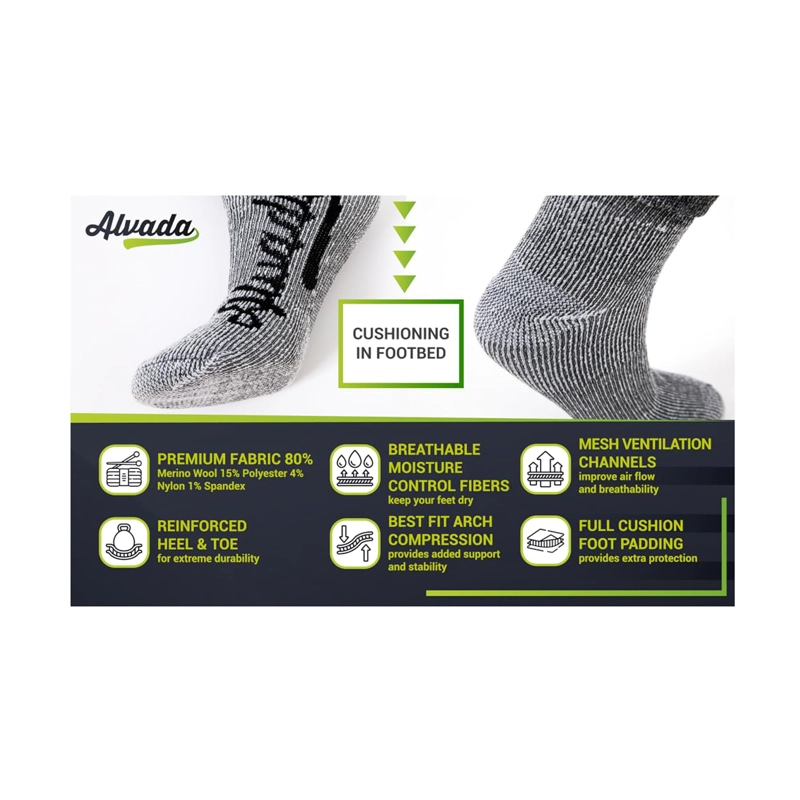 CALCETAS LANA UNISEX 80 MERINO TÉRMICAS INVIERNO Y DEPORTE - 3