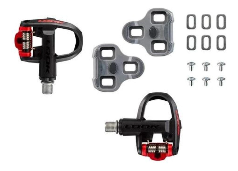 PEDALES LOOK KE O CLASSIC 3 + CALAS KE O GRIP RUTA BICICLETA NEGRO/ROJO - 2