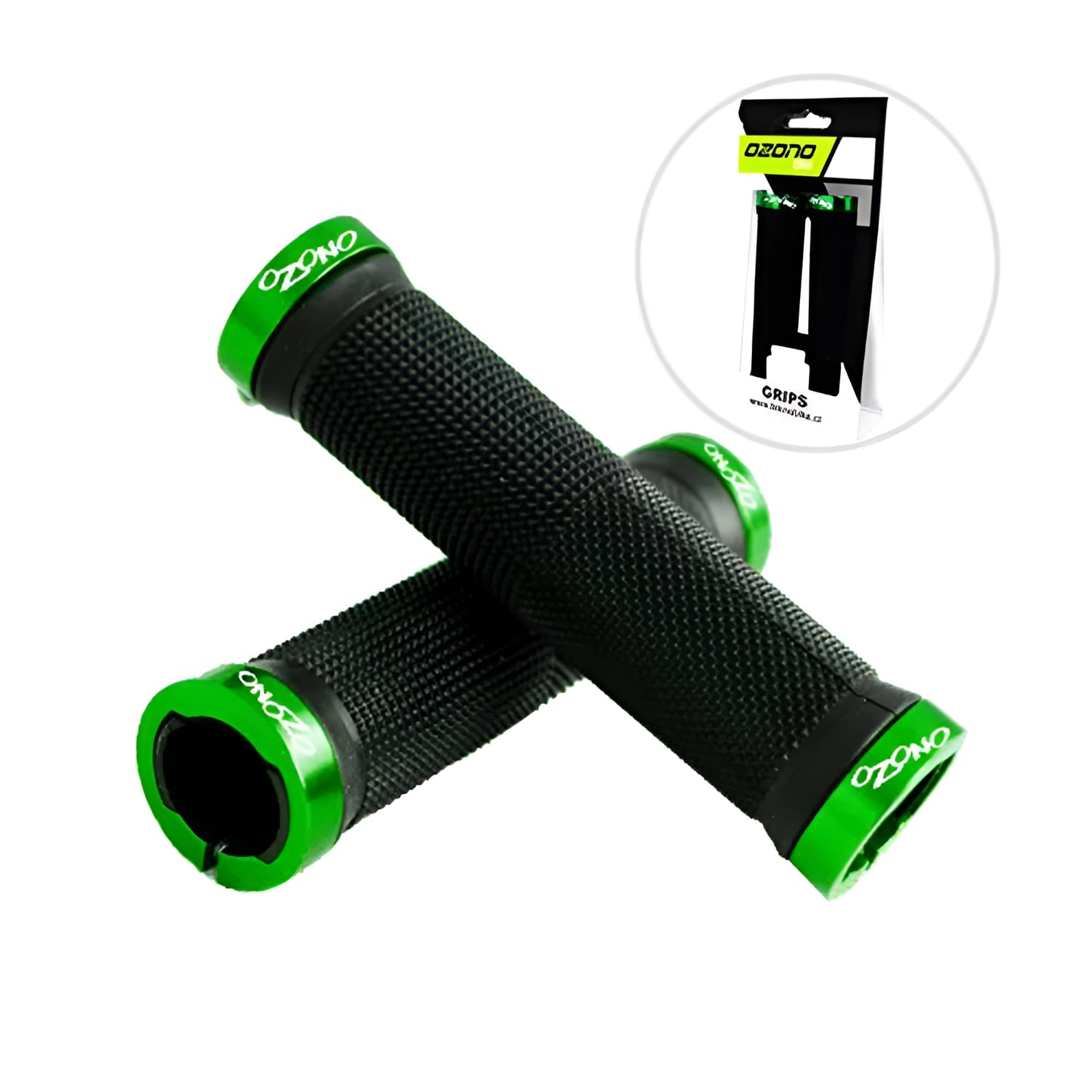 PUÑOS OZONO SILICONA BICICLETA DOBLE LOCK GRIP MANILLAR MTB - 1