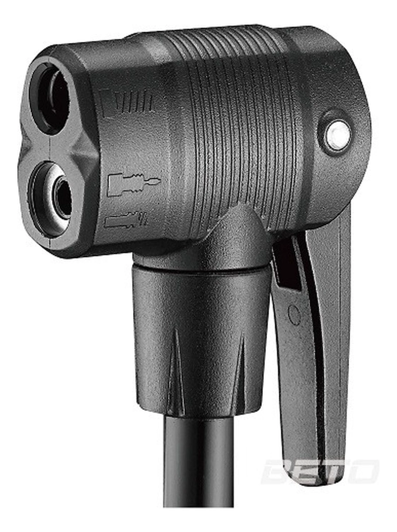 BOMBIN DE PIE BETO 160 PSI MANOMETRO VALVULA PRESTA/SCHRADER - NEGRO - 4