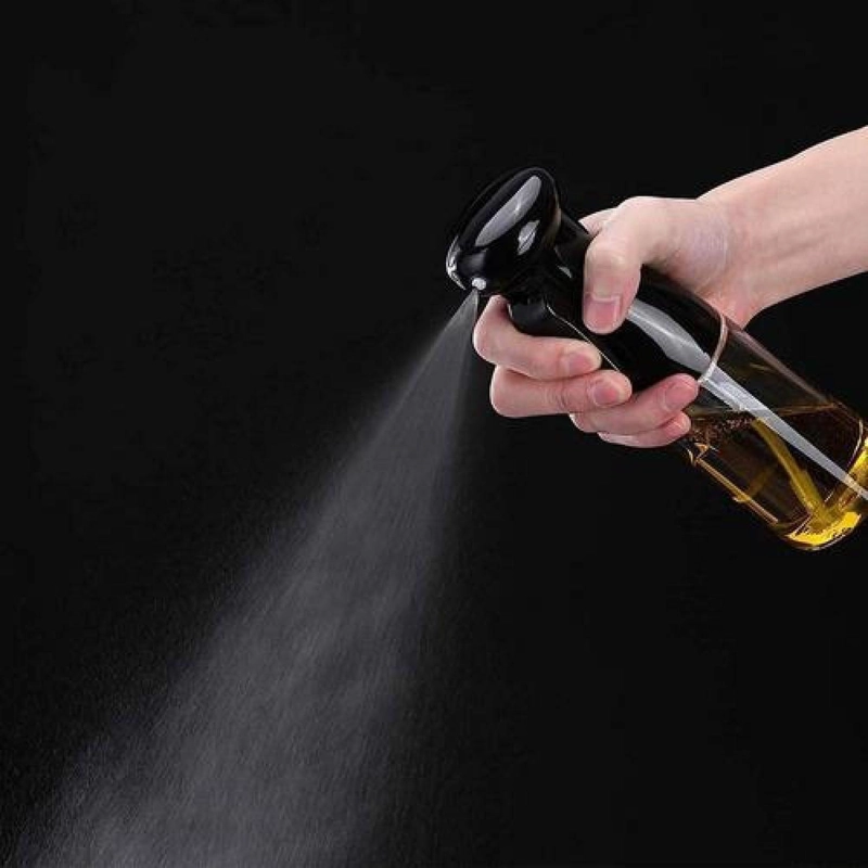 PULVERIZADOR DE VIDRIO ACEITE COCINA DISPENSADOR 200ML SPRAY NEGRO - 9