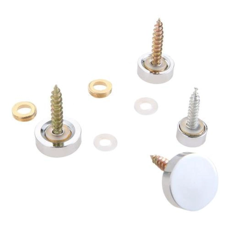 SET 4 TORNILLOS CON TAPA INSTALACION ESPEJOS DECORATIVOS TAMAÑO 18MM 18 MM (4 UNIDADES) - 4