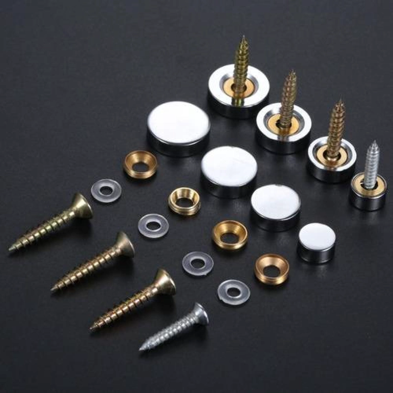 SET 4 TORNILLOS CON TAPA INSTALACION ESPEJOS DECORATIVOS TAMAÑO 18MM 18 MM (4 UNIDADES) - 5