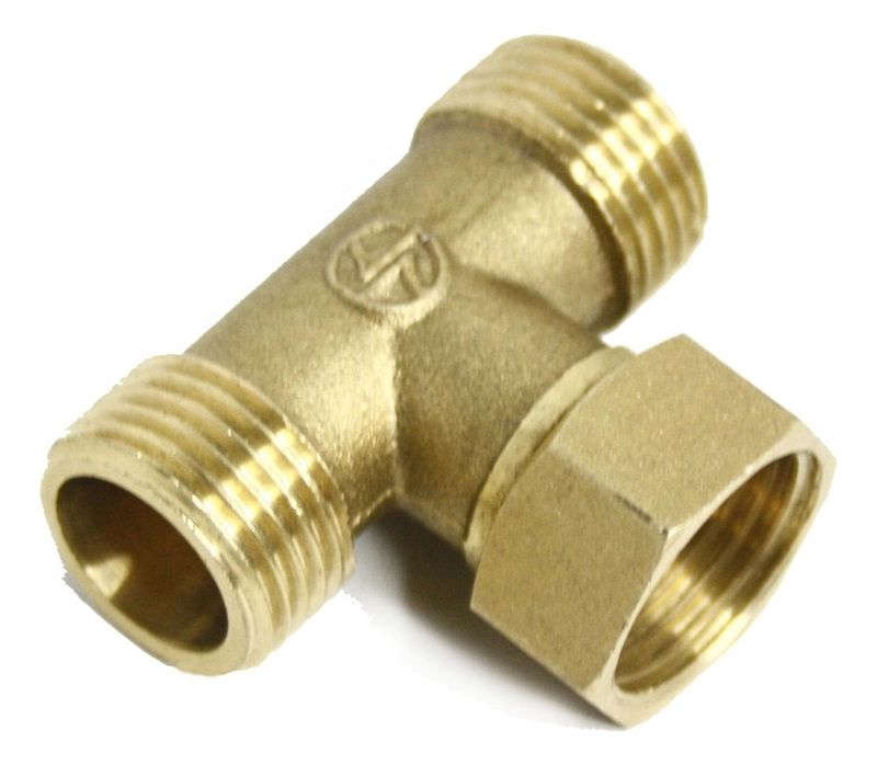 CONECTOR TIPO T MACHO HEMBRA ROSCA 1/2 HE HI HE DERIVACIÓN METAL - 2