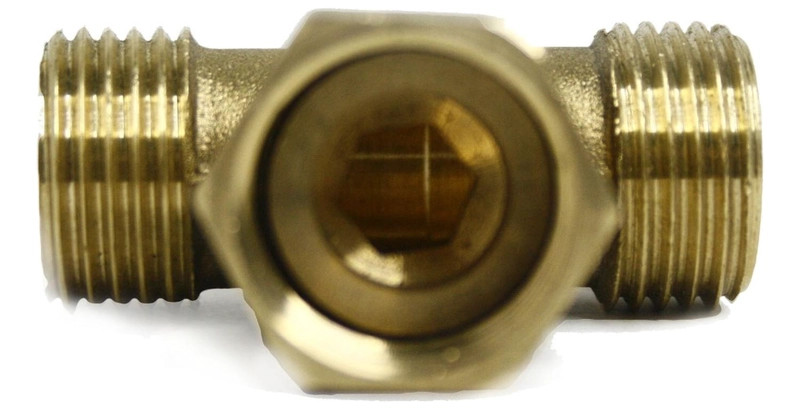 CONECTOR TIPO T MACHO HEMBRA ROSCA 1/2 HE HI HE DERIVACIÓN METAL - 3