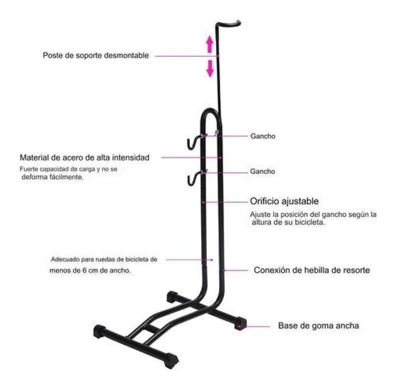 SOPORTE PORTÁTIL 3 EN 1 BICICLETA ESTACIONA REPARACIÓN - 5