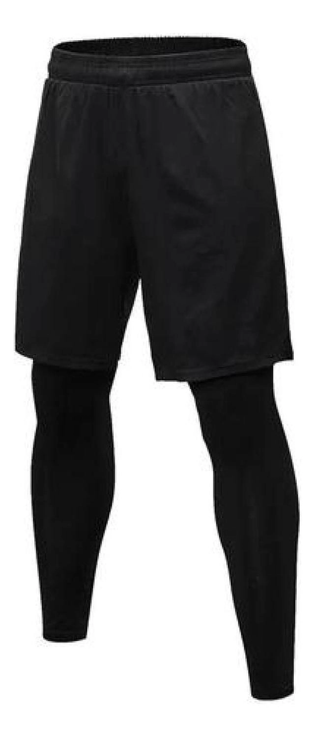 SHORT HOMBRE GIMNASIO CON CALZA LARGA Y BOLSILLO PARA CELULAR - 1