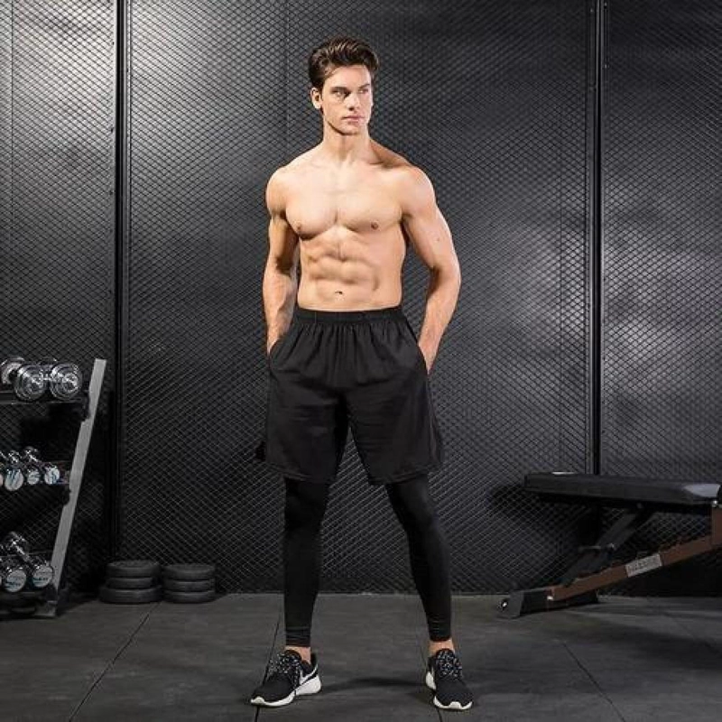 SHORT HOMBRE GIMNASIO CON CALZA LARGA Y BOLSILLO PARA CELULAR - 2