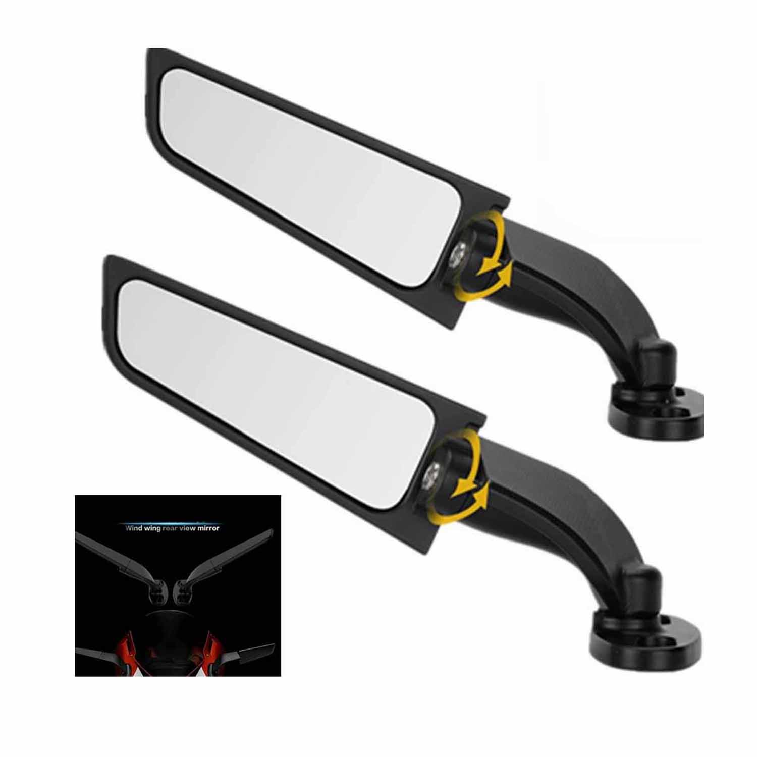 ESPEJOS TIPO ALERÓN TUNNING MOTOS HONDA YAMAHA KAWASAKI SUZUKI - 7