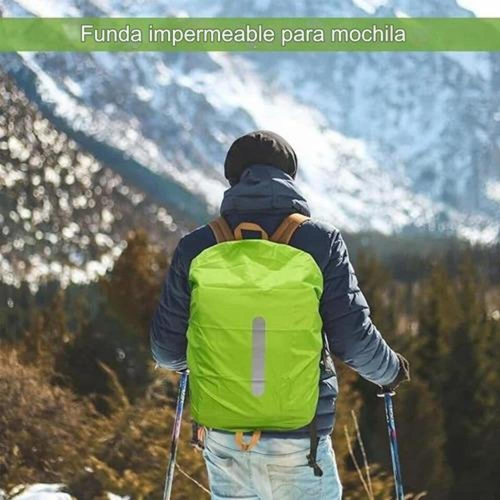 FUNDA CUBRE MOCHILA IMPERMEABLE REFLECTANTE 8-17 LITROS - 4