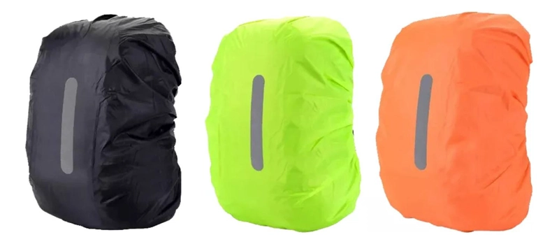 FUNDA CUBRE MOCHILA IMPERMEABLE REFLECTANTE 30-40 LITROS LISA CON REFLECTANTE - 2