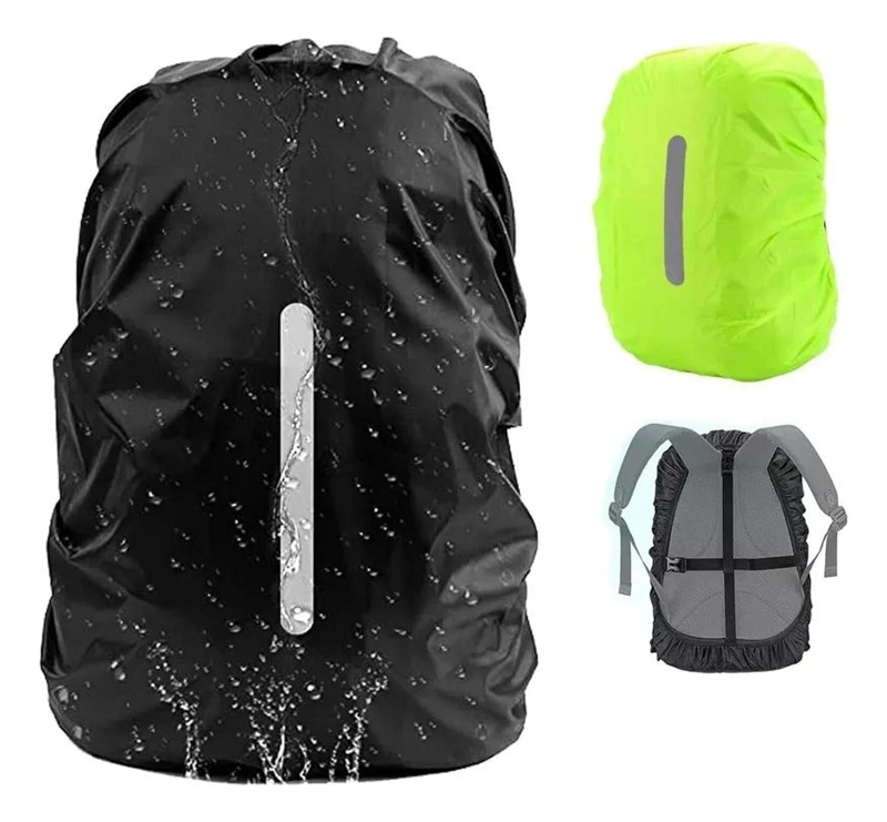 FUNDA CUBRE MOCHILA IMPERMEABLE REFLECTANTE 45-55 LITROS LISA CON REFLECTANTE - 5