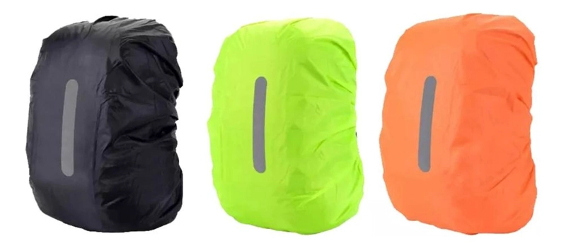 FUNDA CUBRE MOCHILA IMPERMEABLE REFLECTANTE 45-55 LITROS LISA CON REFLECTANTE - 6