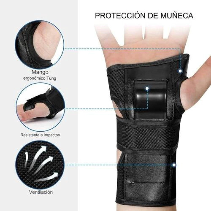 SET PROTECCION ADULTO RODILLERAS CODERAS MUÑEQUERAS ROLLER - 7