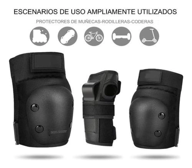 SET PROTECCION ADULTO RODILLERAS CODERAS MUÑEQUERAS ROLLER - 8