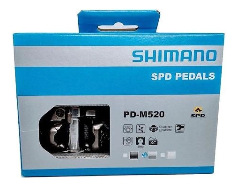 PEDALES + CALAS, SHIMANO M520 DEORE SPD, ORIGINALES, MTB - 2