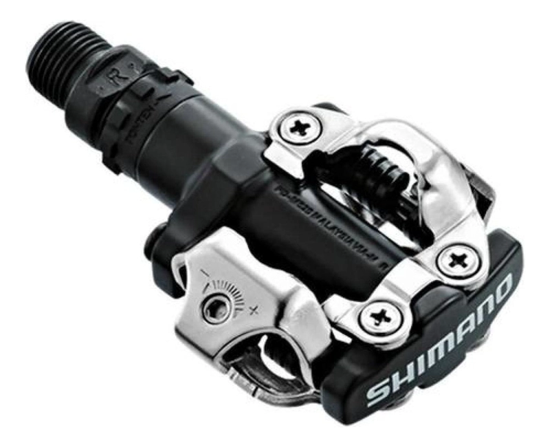 PEDALES + CALAS, SHIMANO M520 DEORE SPD, ORIGINALES, MTB - NEGRO NOCTURNO - 2
