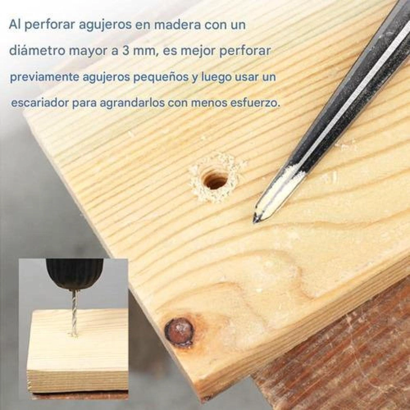 BROCA ACERO CÓNICA MADERA PRECISIÓN TALADRO Y MANUAL 3-13MM - 6
