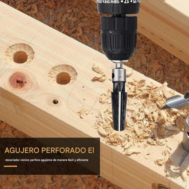 BROCA ACERO CÓNICA MADERA PRECISIÓN TALADRO Y MANUAL 3-13MM - 7