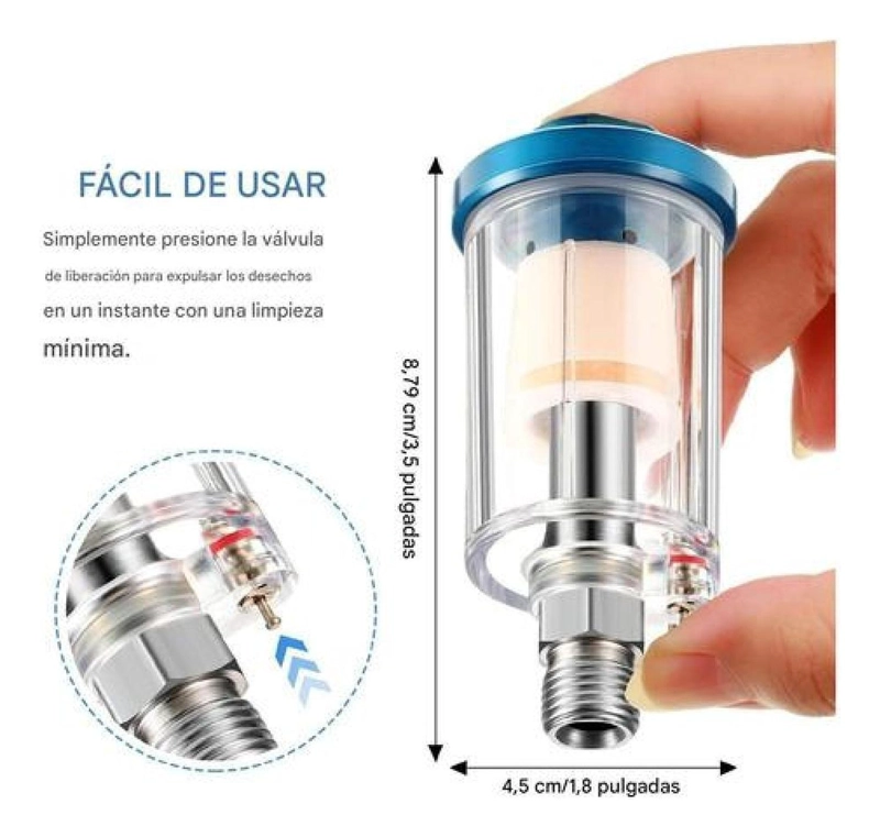 FILTRO SEPARADOR DE AGUA Y ACEITE 1/4'' PARA PISTOLA PINTAR - 4