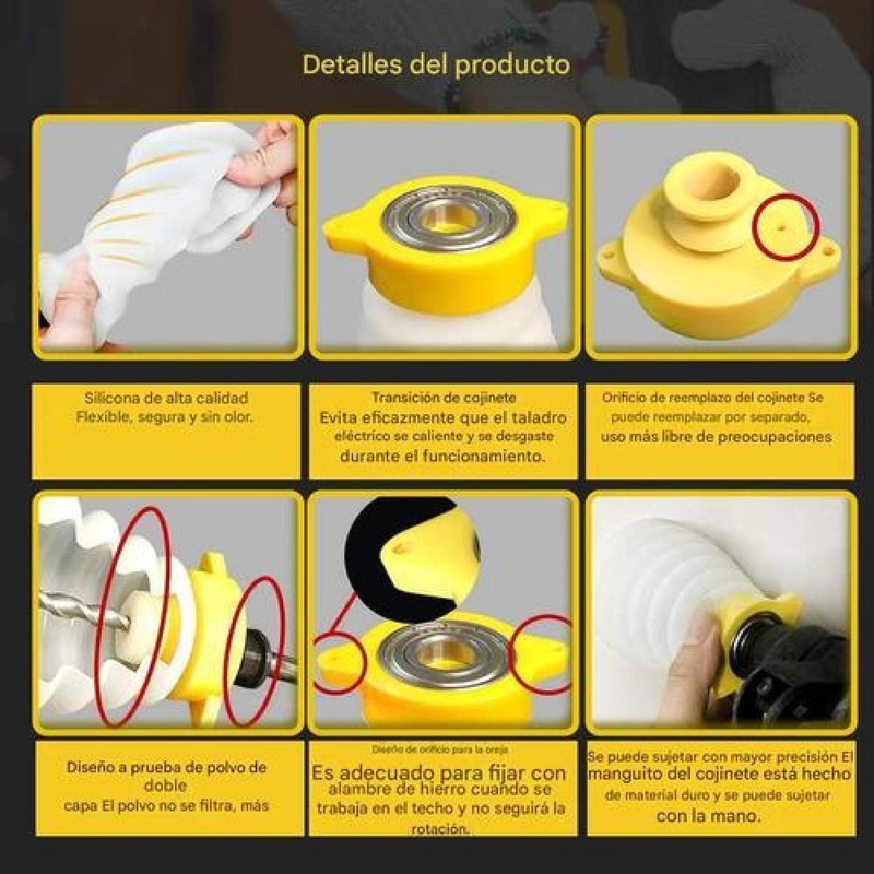 COLECTOR POLVO ASERRIN TALADRO ELE CTRICO SILICONA AJUSTABLE - 3