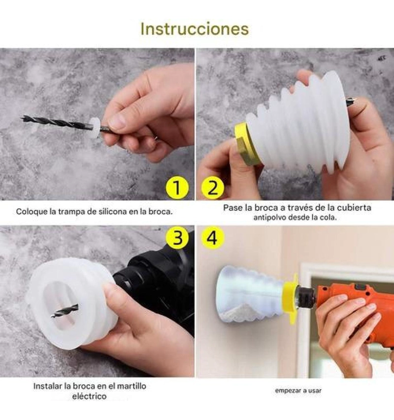 COLECTOR POLVO ASERRIN TALADRO ELE CTRICO SILICONA AJUSTABLE - 4