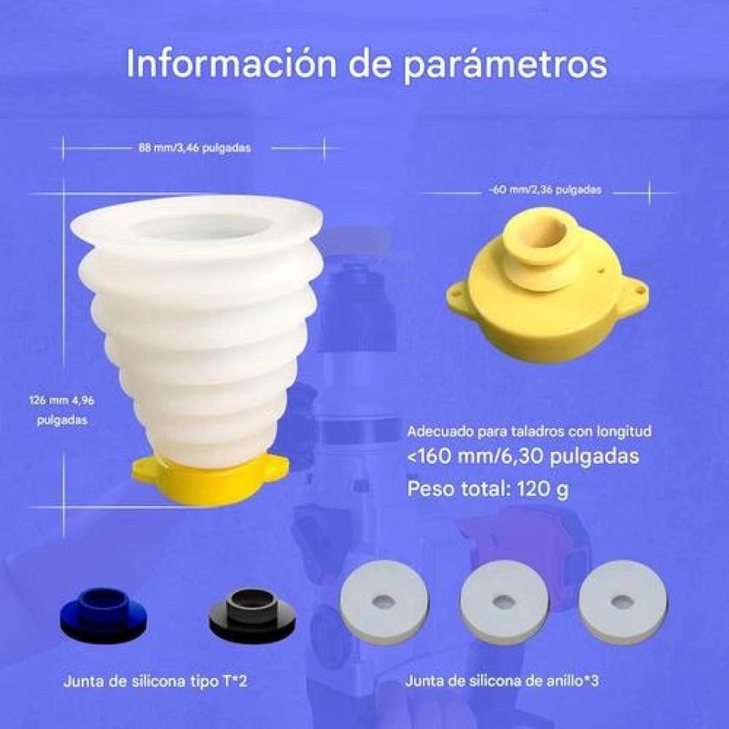 COLECTOR POLVO ASERRIN TALADRO ELE CTRICO SILICONA AJUSTABLE - 6