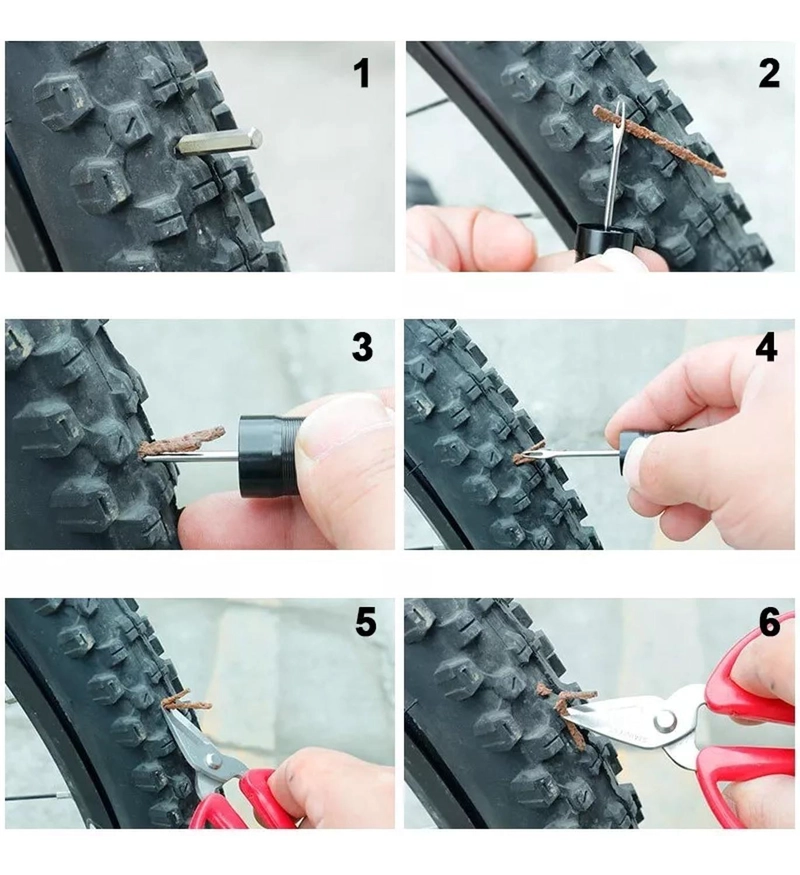 KIT 10 MECHAS MEDIANAS 3.5MM REPARACION NEUMATICOS TUBELESS ROJO - 4