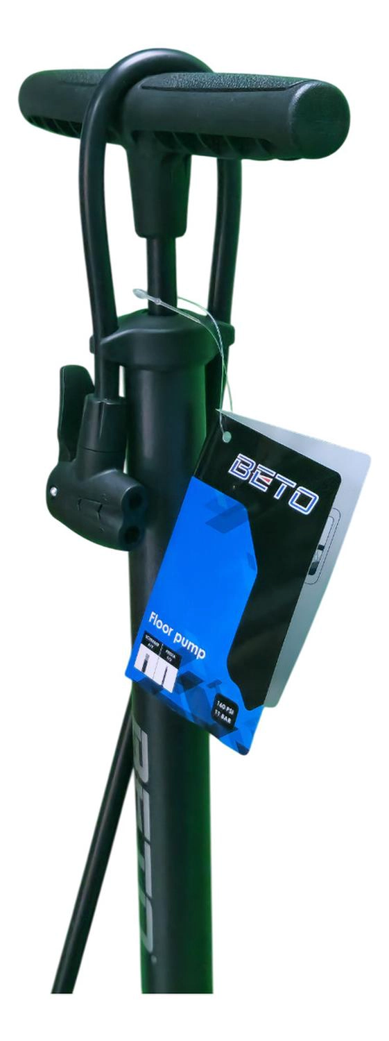 BOMBIN PIE BETO 25'' MANOMETRO 160 PSI VALVULA AUTO SCHRADER - NEGRO - 3