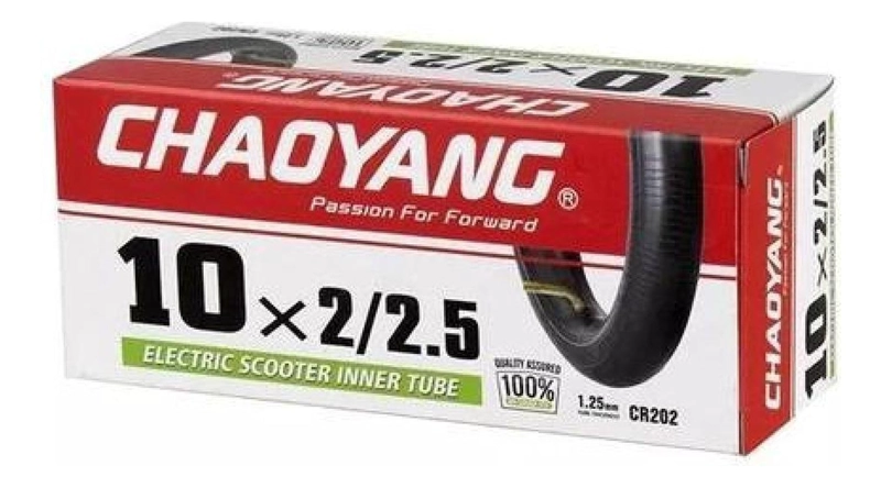 CAMARA SCOOTER 10X2/2.5 CHAOYANG VALVULA CURVA AUTO NEGRO - 2