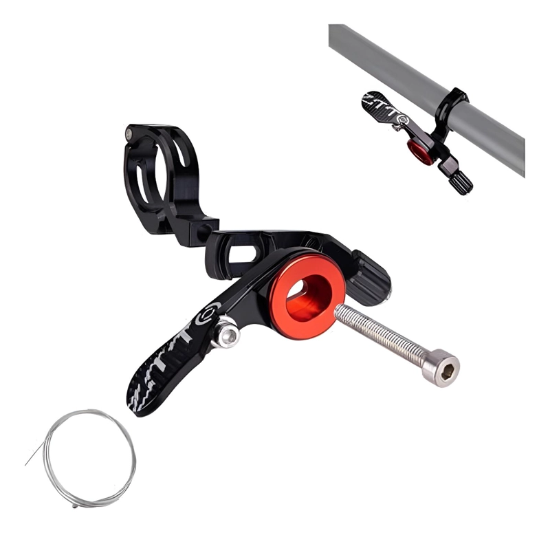 PALANCA DROPPER TIJA TELESCOPICA CONTROL MECANICO BICICLETA - NEGRO/ ROJO - 1