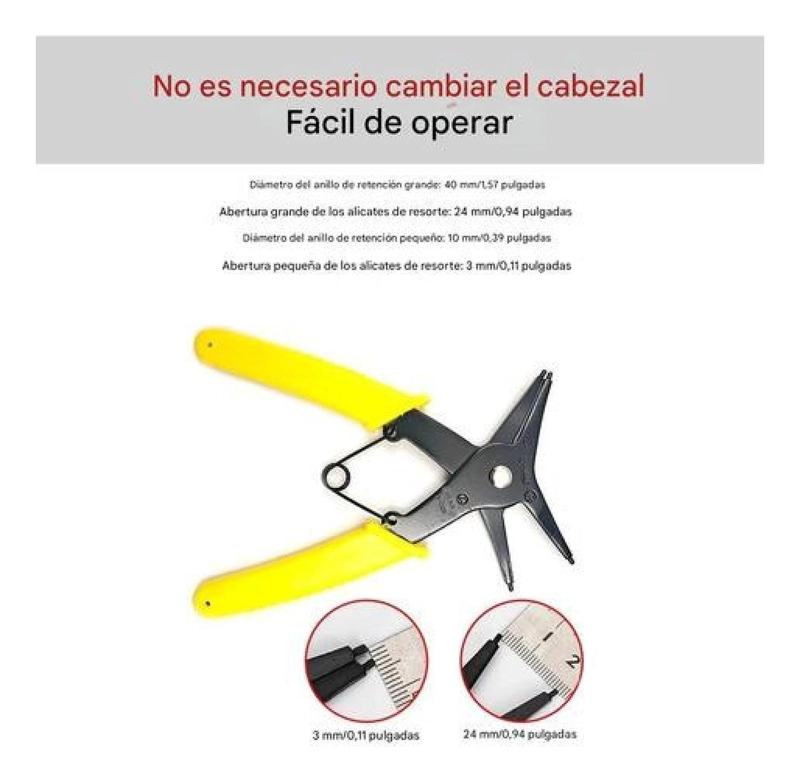 ALICATE PINZA ANILLOS RETENCIÓN INTERNO EXTERNO MULTIUSO - 9