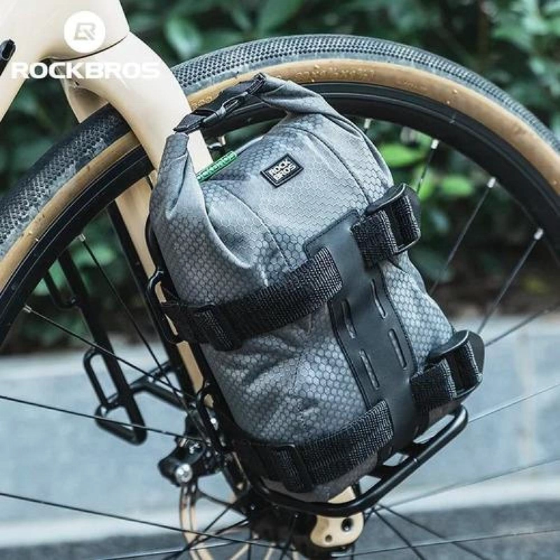 PORTAEQUIPAJE FRONTAL HORQUILLA ALUMINIO BICICLETA ROCKBROS NEGRO - 5