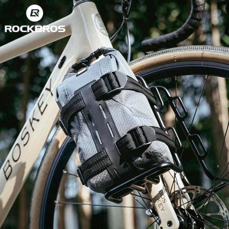 PORTAEQUIPAJE FRONTAL HORQUILLA ALUMINIO BICICLETA ROCKBROS NEGRO - 6