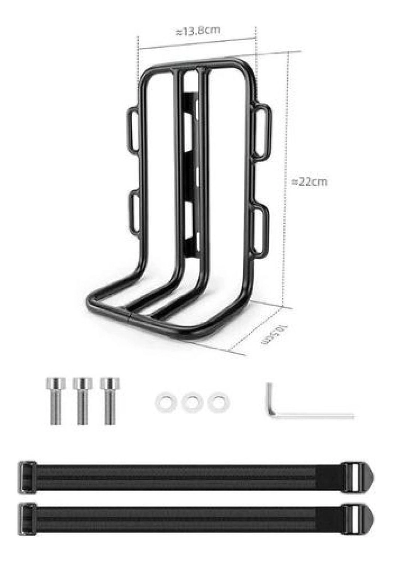PORTAEQUIPAJE FRONTAL HORQUILLA ALUMINIO BICICLETA ROCKBROS NEGRO - 9