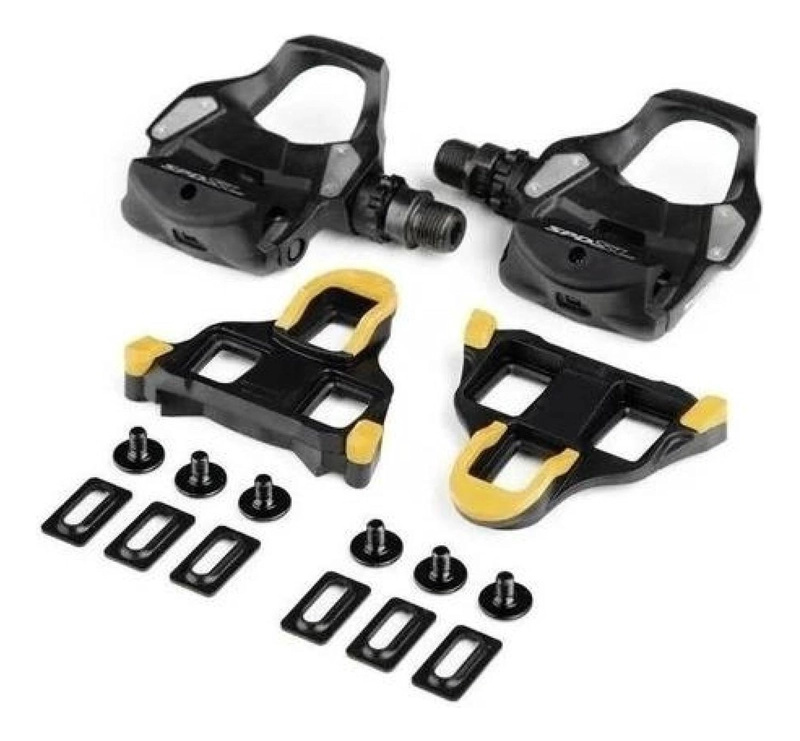 PEDALES DE RUTA SHIMANO PD-RS500 ORIGINAL + CALAS NEGRO - 4